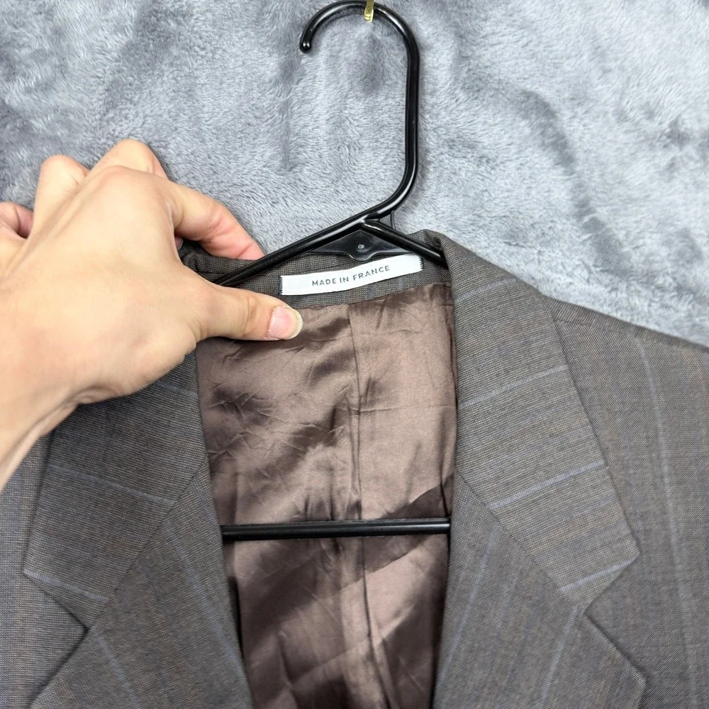 Yves Saint Laurent Blazer Mens L Brown Pinstripe Wool Sport Coat Made in France